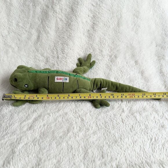 Cancun Mexico Green Iguana Lizard Souvenir 15” Long Plush Toy - Picture 7 of 7